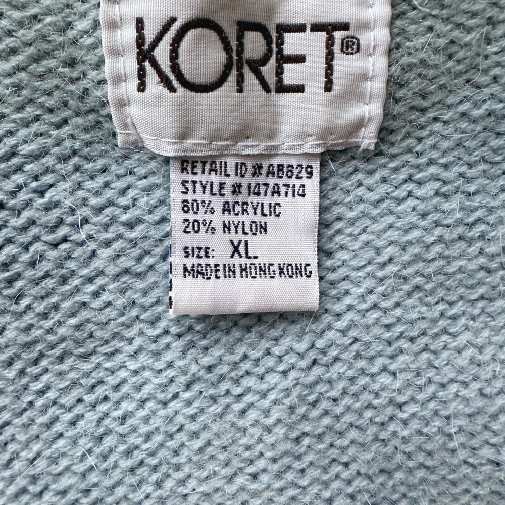 Vintage 1990s Koret Baby Blue Floral Embroidered Vest Cottagecore Size XL - Picture 7 of 10